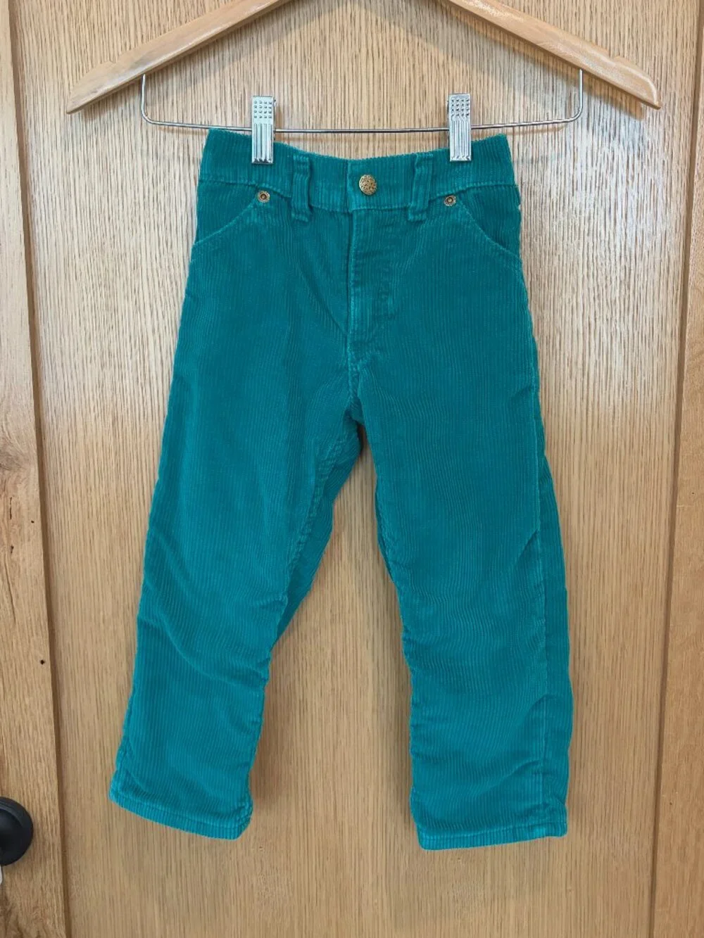 Vintage OshKosh B'gosh Green Corduroy Toddler Pants with Flannel Lining USA Made